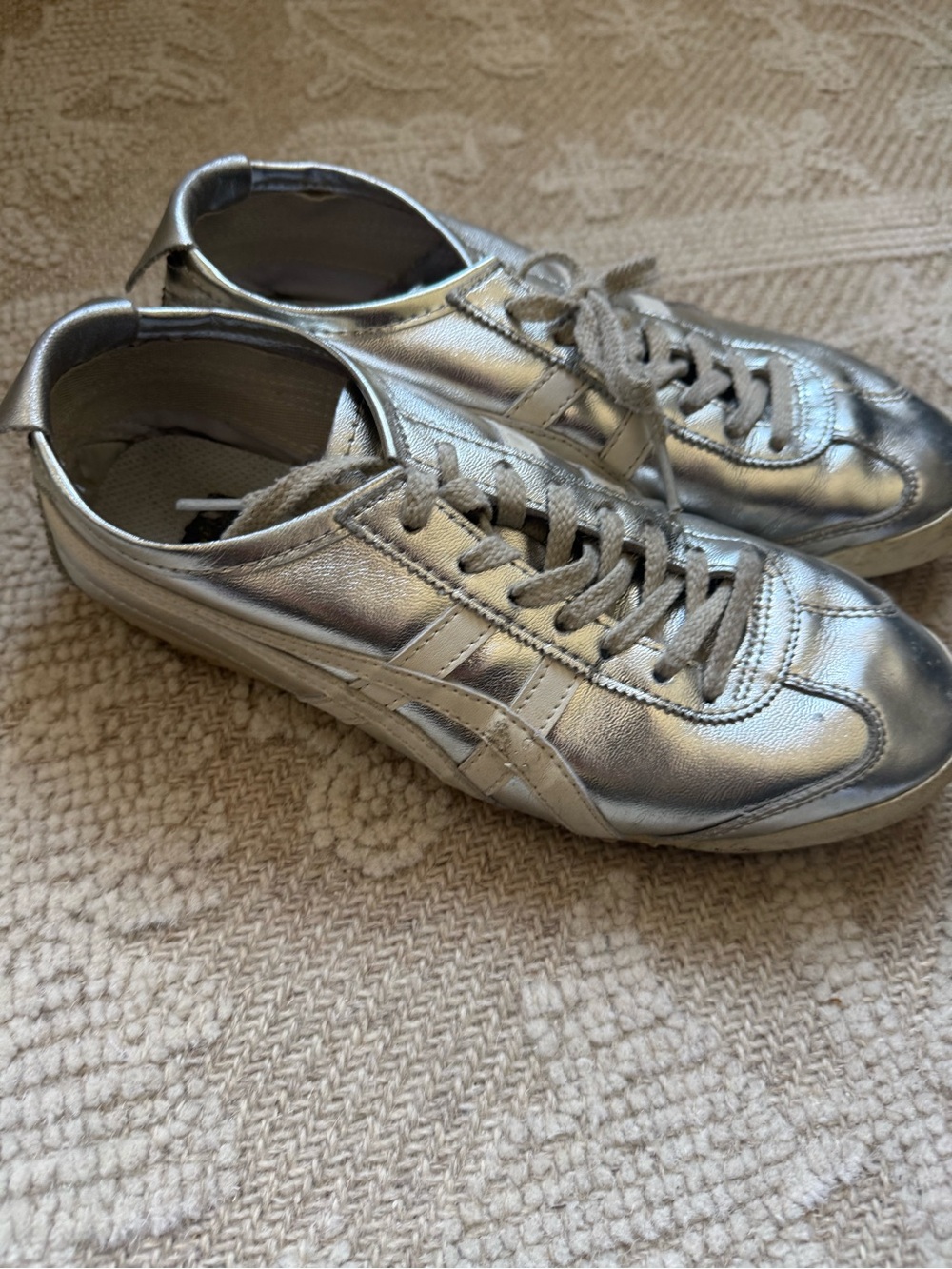 silver onitsuka tiger mexico 66 sneakers - Picture 3 of 6